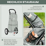 Cargo Trailer & Shopping Trolley 2-in-1, 24.3 kg, 55 L, Aluminium + Oxford, Grey + Silver