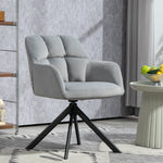 Swivel Lounge Chair with Armrest, Metal Legs, Grey Velvet