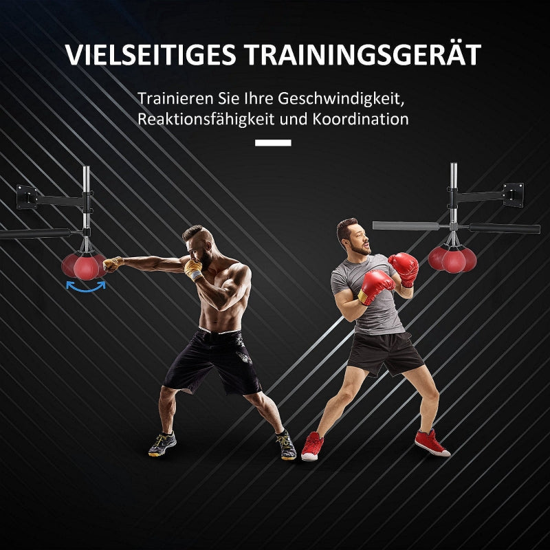 Boxing Rack, Wall Mount Foldable with Reflex Bar, Red