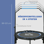 Fitness Trampoline, Foldable, Adjustable Handle, Ø102cm, Black/Blue