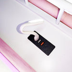 Smart Upholstered Bed for Children with LED, USB, and Hydraulic Storage, Pink Velvet