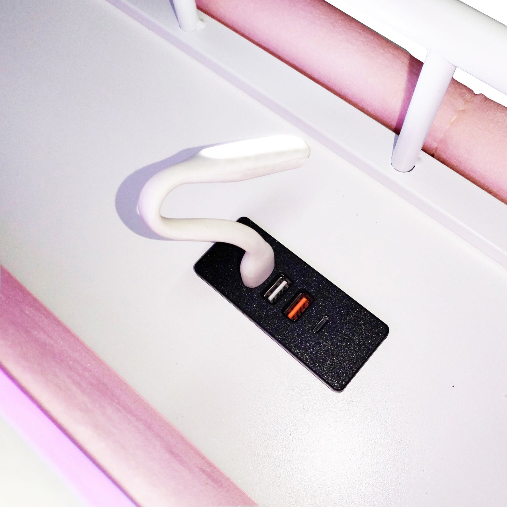 Smart Upholstered Bed for Children with LED, USB, and Hydraulic Storage, Pink Velvet