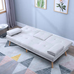 Sleeper Sofa Comfortable 3-Seater Sofa Bed, Light Gray Linen