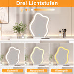 Rotating Dressing Table with LED Lighting, 110x40x129 cm, White