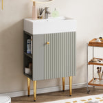 Bathroom Furniture Washbasin with Vanity Unit, 55 cm, Small Guest, Light Grey