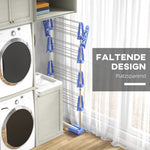 Clothes Airer, 2 Levels Foldable Standing Dryer, Steel Blue