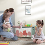 Storage Box Toy Chest, Hinged Lid Cute Design, Green