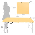 Portable Heavy Duty Folding Table, Adjustable Height, Multi-Functional, Light Yellow