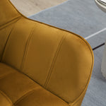 Wingback Recliner Chair, Scandinavian Style Raised Legs, Yellow Velvety Polyester