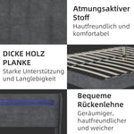 Upholstered Bed, Modern Minimalist LED Headboard, 160x200 cm, Grey