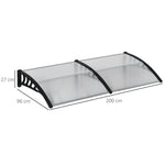 Pent Canopy, Front Door UV Rain Sun Protection, Aluminum Black