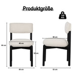 Wooden Chair Frank, Upholstered Seat, Black/Beige
