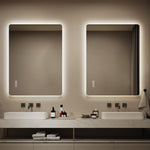 Frameless LED Bathroom Mirror 60x80 cm, Dimmable Anti-Fog, Glass