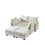 Modular Corner Sofa U-Shaped 6-Seater Storage Ottoman Chaise - Chenille