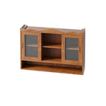 Retro Sliding Cabinet 90CM 2 Door 3-Layer Storage for Bathroom Kitchen Dining, Brown