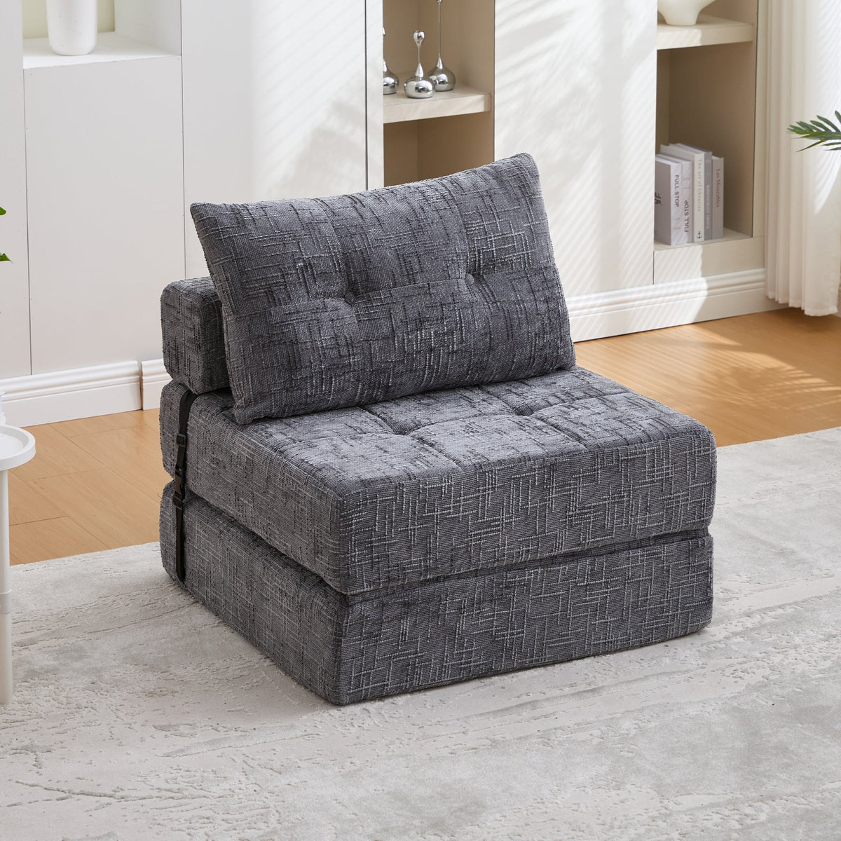 Folding Sofa Bed with Pillows & Backrest, Comfortable Floor Mattress