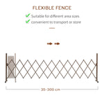Extendable Scissor Gate Barrier Gate 35-300cm H103.5cm Aluminum Brown