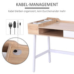 Desk with Storage & Drawer, Large Top, Wood