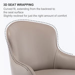 Modern Leather Bar Chair with Backrest, Swivel Adjustable Height for Kitchen and Dining Room, Black Titanium Stainless Steel