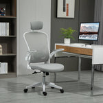Ergonomic Office Chair, Headrest Rocking Function Height Adjustable, Grey