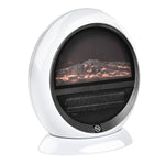 LED Electric Fireplace, 1500W Flame Effect, White ABS Plastic