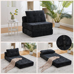 Folding Sofa Bed with Pillows & Backrest, Portable Floor Sofa for Living Room & Bedroom