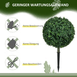 Artificial Boxwood Shrubs Set of 2 Large 70cm UV Protection - Realistic Green