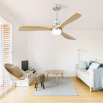 Ceiling Fan 52-Inch Dimmable LED 6-Speed Reversible DC Motor Remote Control Wooden Blades