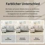 L-shaped Corner Sofa 3-Seater Chaise Modular - Cotton-Linen