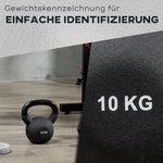 Kettlebell 10 kg, Fitness & Strength Training, Cast Iron Neoprene, Black