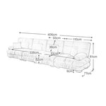 4-Seater Modular Corner Sofa, Deep Seat Sofa Bed, Chenille Pink