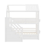 Children's Bunk Bed 90x200cm Multifunctional with Storage Stairs Drawers & Shelves Pine MDF White