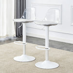 Adjustable Beam Chair (2-Pack) Swivel & Height Adjustable - Transparent/White