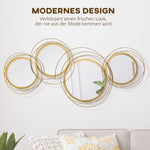 Mirror Set, 4 Round Mirrors Wall Decoration, Elegant Metal
