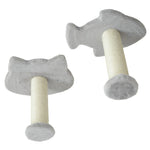 Cat Staircase Set, 4-Piece, Sisal Steps, Double Platform, Light Grey/Cream White