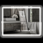 LED Bathroom Mirror 80x60 cm Bluetooth Anti-Fog Clock, Silver