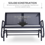 Rocking Chair 2-Seater Garden Swing Park Bench Metal, Black 120 x 70 x 88 cm