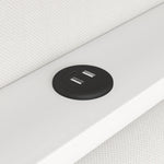 Daybed Upholstered 90x200cm Pull-out Bed Desk LED USB - White