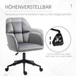 Office Chair, Modern Swivel Height Adjustable Armrest, Velvet Gray