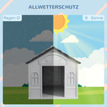 Dog House, Gable Roof, Weatherproof, Grey