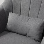 Work Stool Swivel Office Chair Height Adjustable, Linen-like Polyester Dark Grey