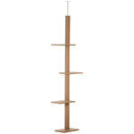 Scratching Post Climbing Tree, Height-Adjustable Play Tree for Cats, Light Brown