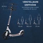 Children's Scooter, Foldable, Height Adjustable, Aluminum White
