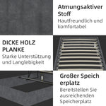 Modern Simple Style Bed Frame 90*200cm Gas Lift Storage Dutch Velvet Grey