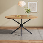 Dining Table Oval 120x80cm 4-6 Seater Metal Legs - Natural