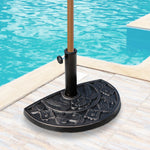 Semi-circular Parasol Base 50x31x32cm Stable Resin/Stainless Steel Bronze