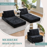 Folding Sofa Bed with Pillows & Backrest, Portable Floor Sofa for Living Room & Bedroom