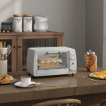 Mini Oven 10L 750W 230℃ Temp 60 Min Timer, Cream White