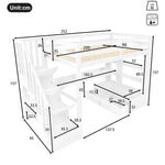 Loft Bed 90x200cm Desk Shelves Drawers Storage Stairs White