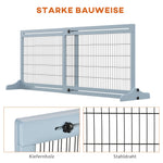 Wooden Dog Gate, Extendable Freestanding 104-183cm Grey